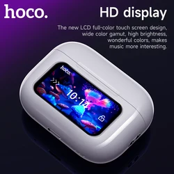 Wireless Earbuds with Bluetooth 5.4, ANC, LCD Touch Display, HiFi Sound, and Waterproof Design (White)