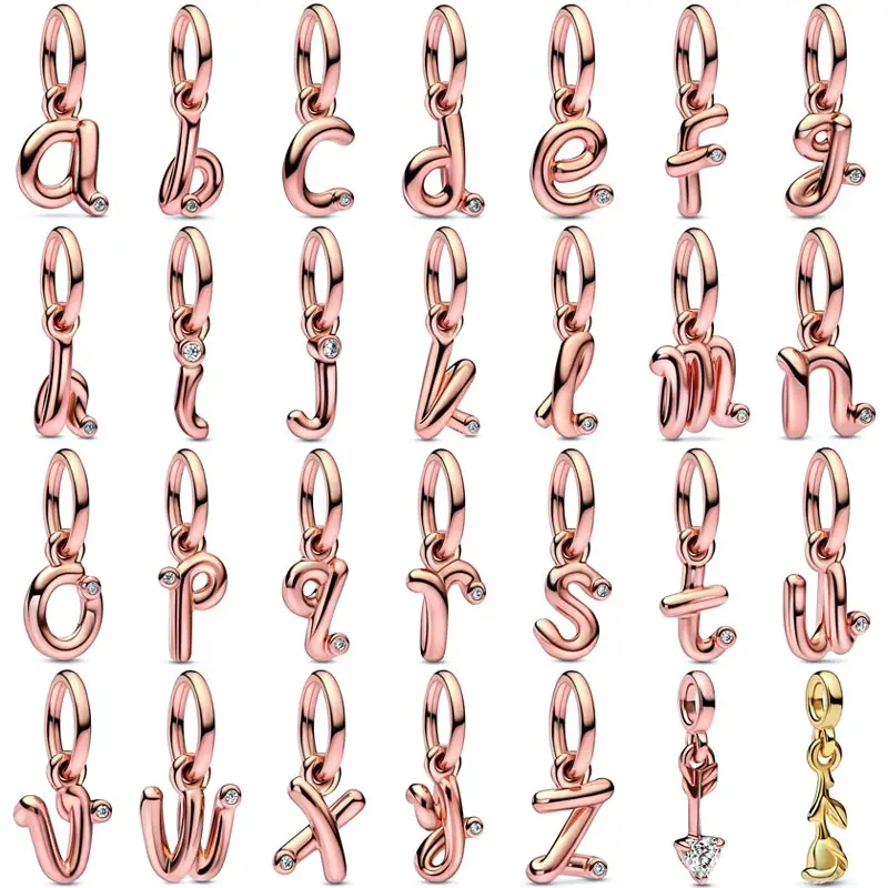 

Original A-Z Letter Script Alphabet Arrow Of Love Pendant Beads 925 Sterling Silver Me Charm Fit Fashion Bracelet Diy Jewelry