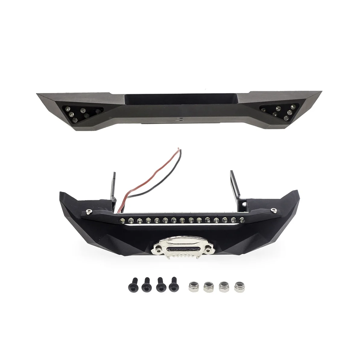 

For SCX10 90046 Climbing Car Wrangler Blade Front Bumper Front Bumper Metal Front and Rear Anti-Collision Alloy Bumper