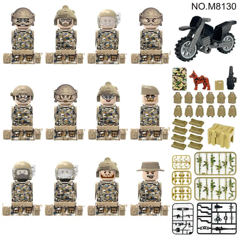 Modern City SWAT Ghost Commando Special Forces Army Soldier Figures Police Military Weapon Building Blocks Toy For Children Gift