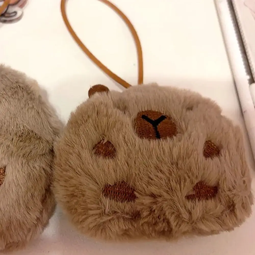 Cute Cartoon Capybara Plush Keychain Soft Plush Stuffed Bag Name Tag Toys Guinea Pig Pendant Kids