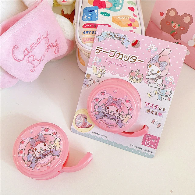 Cute Pink My Melody Washi Tape Dispenser Holder Cutter Office Supplies Desk  Accessories Organizer - Doll House Accessories - AliExpress
