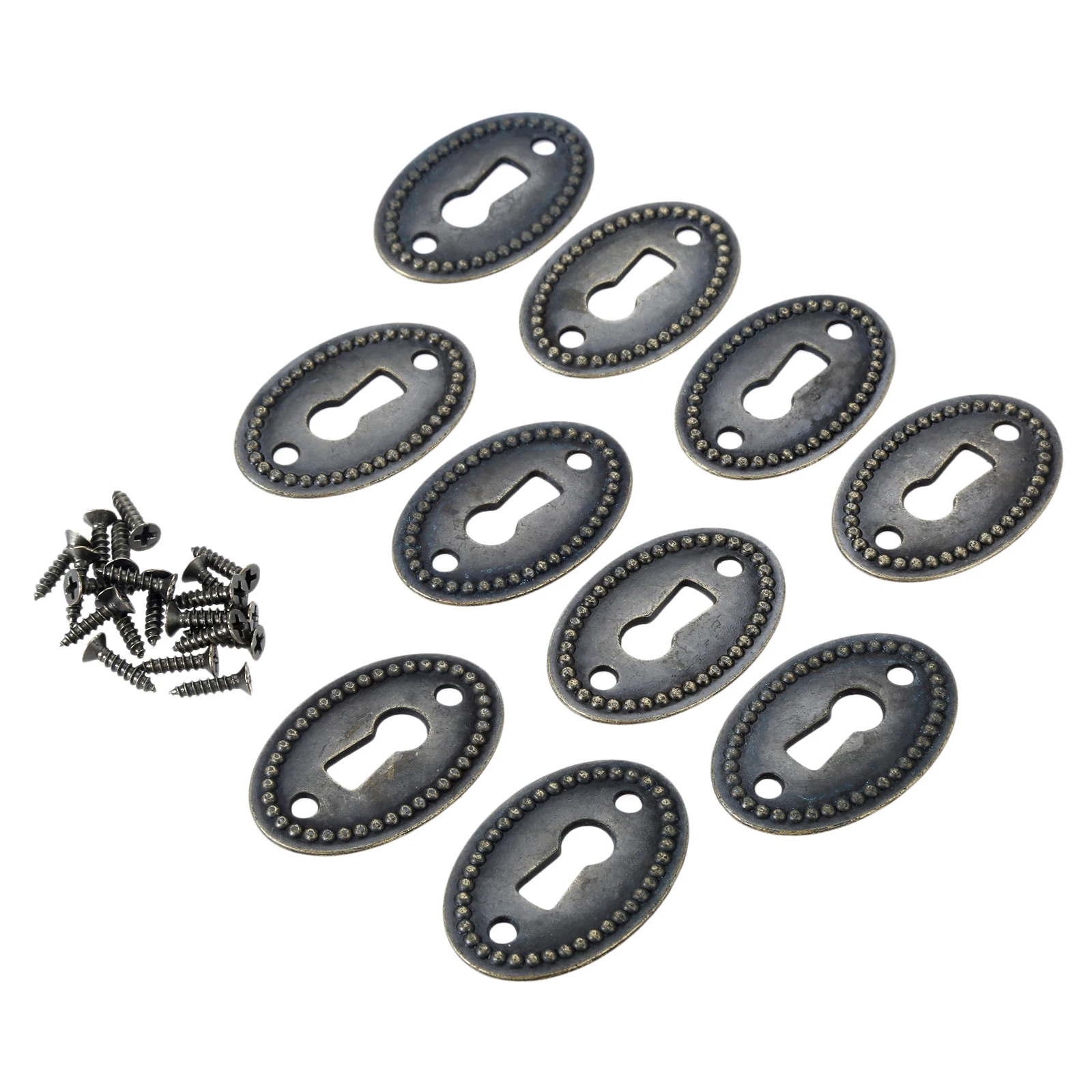 10Pcs/20Pcs Copertura Ovale Del Buco Della Serratura Di Forma Ovale Colore Bronzo Antico Buco Della Serratura Hardware Antico Della Mobilia Della Serr