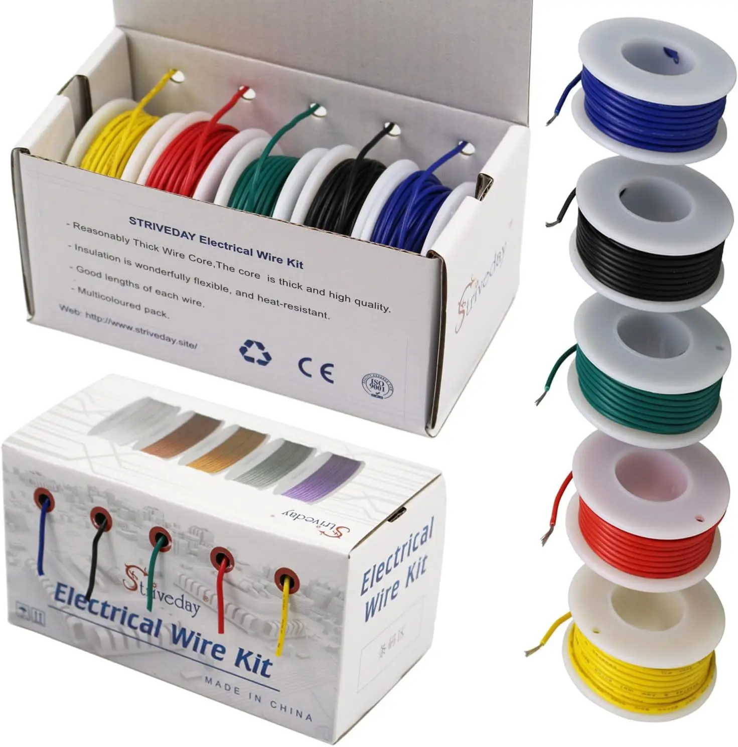 

UL1007 Electrical Cable 22 24 26 28 30AWG 5 colors Mix Stranded Wire Kit line Tinned Copper PVC Wire DIY