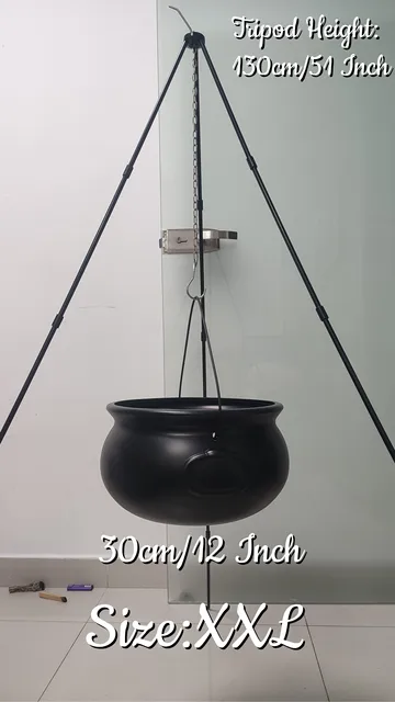 Calderone Da Strega Relaxdays - Pentolone Decorativo Nero Per Halloween