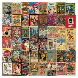 Retro American Style Vintage Cartoon Sticker Pack - DIY Laptop, Luggage, Skateboard Graffiti Decals, Fun Gift (60PCS)