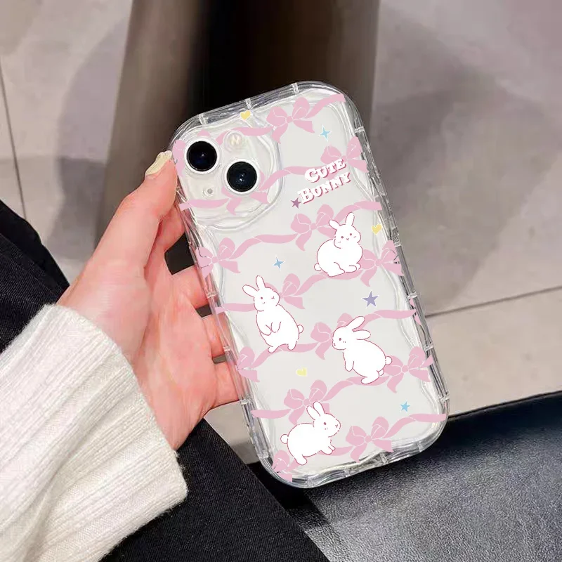 Bow Curly Protective Phone Case Cover