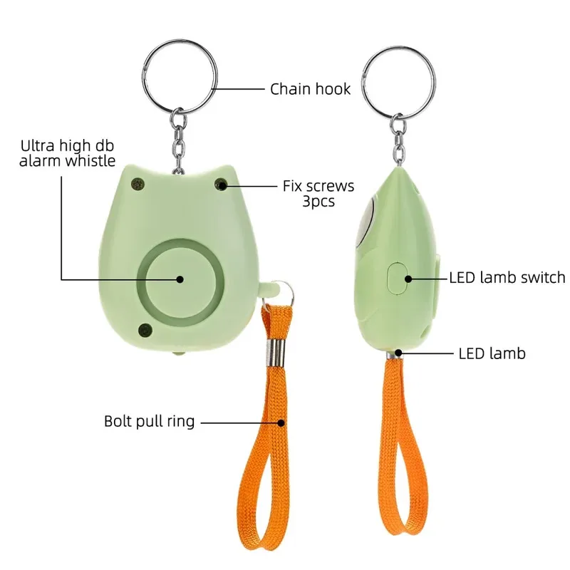 130dB Self Defense Alarm Anti-wolf Girl Child Women Security Protect Alert Personal Safety Scream Loud Emergency Alarm Keychain