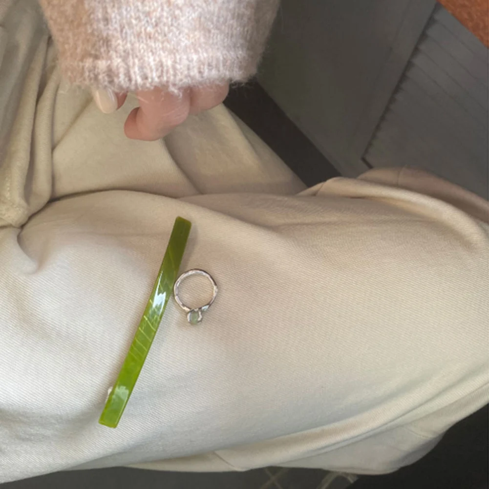Koreanische Version der erfrischenden Frucht grüne Perle weiß Wort Clip Frühling Haarspange Pferdeschwanz Clip kurzes Haar halbes Haar dünne Clip – Detail 2