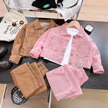 Girls Denim Jacket and Pants Set 4