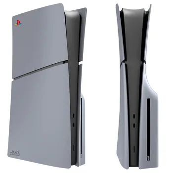 Limited Edition Grey Custom Replacement Faceplates with Logo Skin &30th Anniversary Sticker ABS Cover Shell For PS5 Slim Console 1
