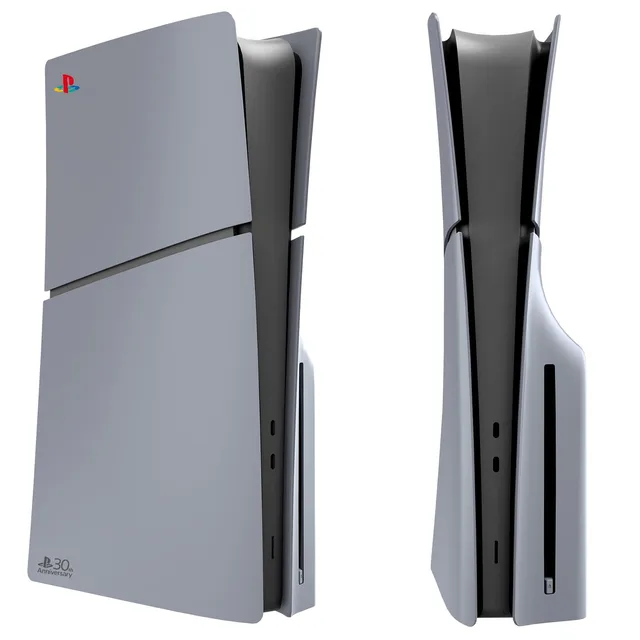 Limited Edition Grey Custom Replacement Faceplates with Logo Skin &30th Anniversary Sticker ABS Cover Shell For PS5 Slim Console 1