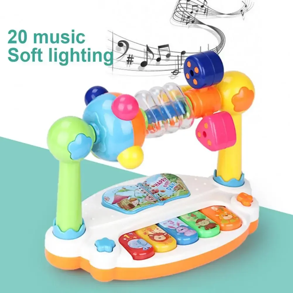 Music Electronic Organ Toys Early Education Baby Activity Set Piano 5 Keys Keyboard Toys for Kids Musical Instruments with Light 3