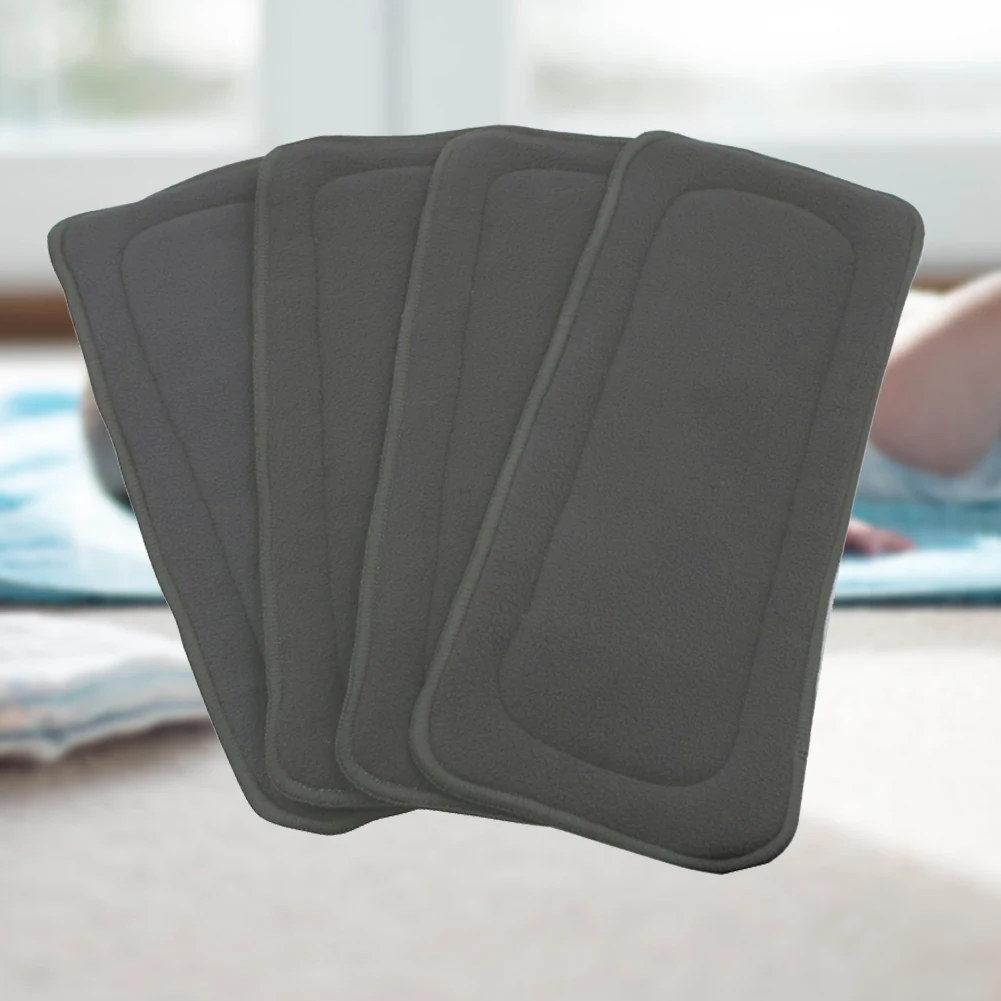 Reusable 4 Layers Bamboo Charcoal Insert Baby Cloth Diaper Nappy 1pc cloth diapers cloth diaper insert cloth diaper liners