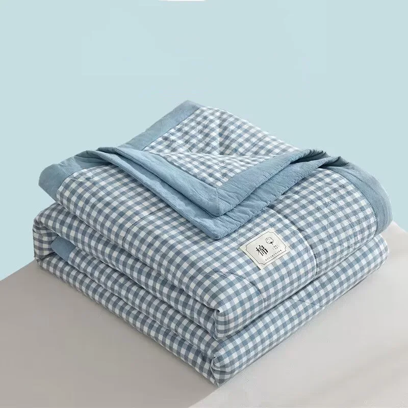 Nieuwe Plaid Zomer Quilt Katoen Airconditioning Quilt Dunne Dekbed