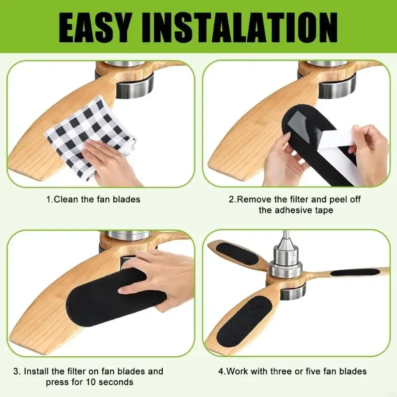 Ceiling Fan Air Cleaning Filters, 5PCS Carbon Filter for Household Use 87HA
