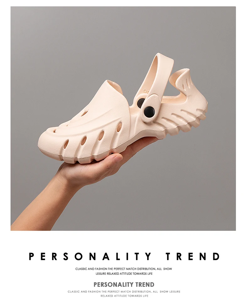 Paar-Freizeitsandalen für den Sommer, Übergrößen, Outdoor, Modische Lochschuhe für Damen und Herren, Weiche Sohle, Wasserdicht, Doppelfunktionale Hausschuhe – Detail 13