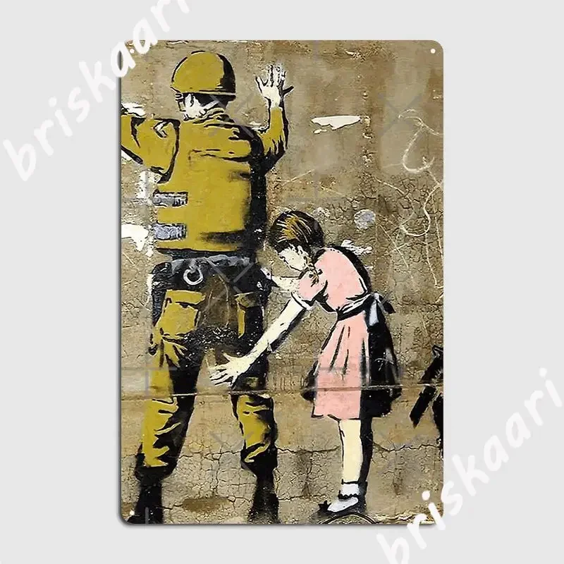 Banksy 소녀 검색 군인 금속 플라크 포스터 플라크 개인화 된 벽 동굴 클럽 ..
