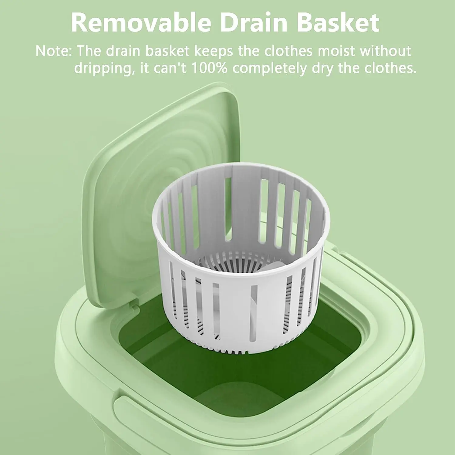 8L Portable Washing Machine With Spin Dryer Travel Automatic Mini Underwear Sock Cleaner Centrifugal Foldable Washing Machine