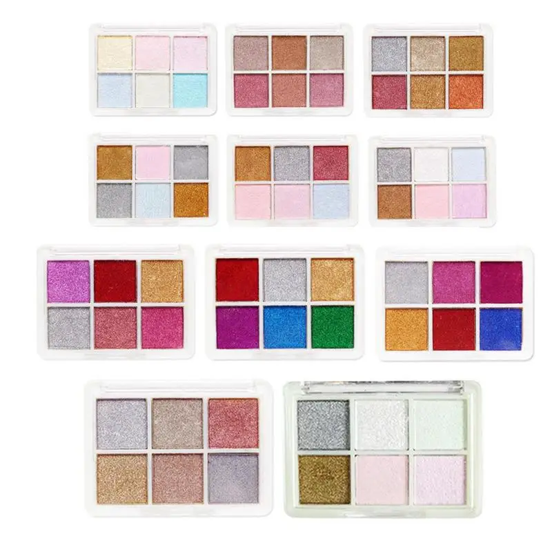 Nuovo 6 Colori Holographics Laser Aurora Solid Mirror Nail Glitter Powder Nails Uv Gel Polish Pigment Nail Art Decorations