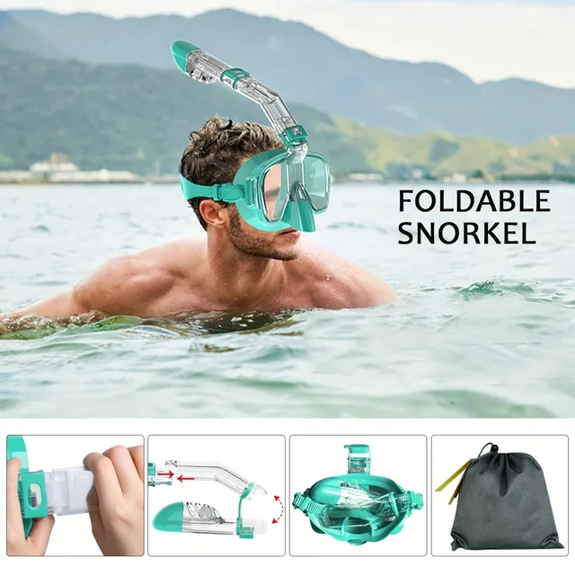 Panoramic 180° Snorkel Mask - Anti-Leak & Anti-Fog Half Face Scuba Diving Goggle for Snorkeling 2