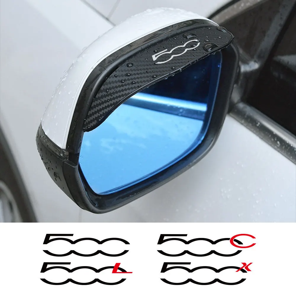 Car Rearview Mirror Rain Shield Sticker For Fiat 500 500C 500X 500L Abarth 695 car rainproof film car mirror film car rearview mirror visor rearview mirror visor rearview mirror rain shield rearview mirror rain eyebrow rearview mirror rain guard car camera rain shield
