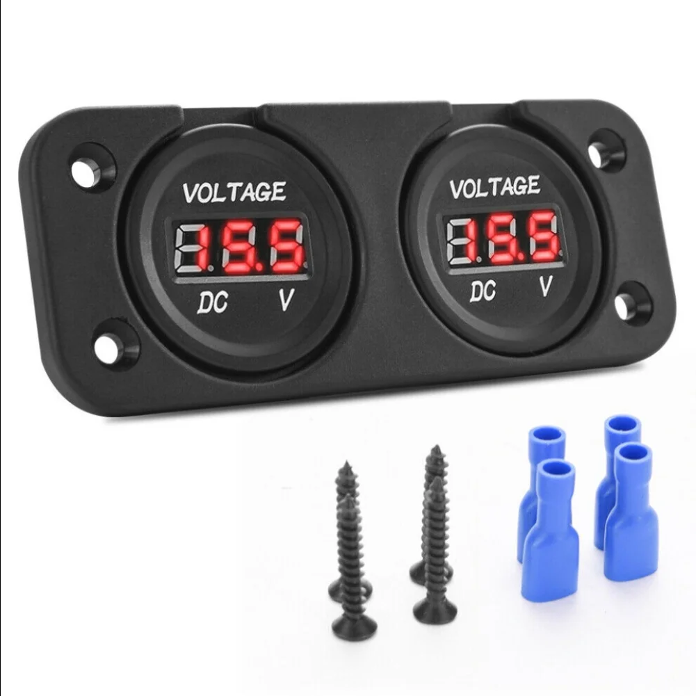 방수 듀얼 USB 차량용 충전기 디지털 볼트미터 LED 디스플레이 보트 해양 전압 및 차량 전기 모니터링용