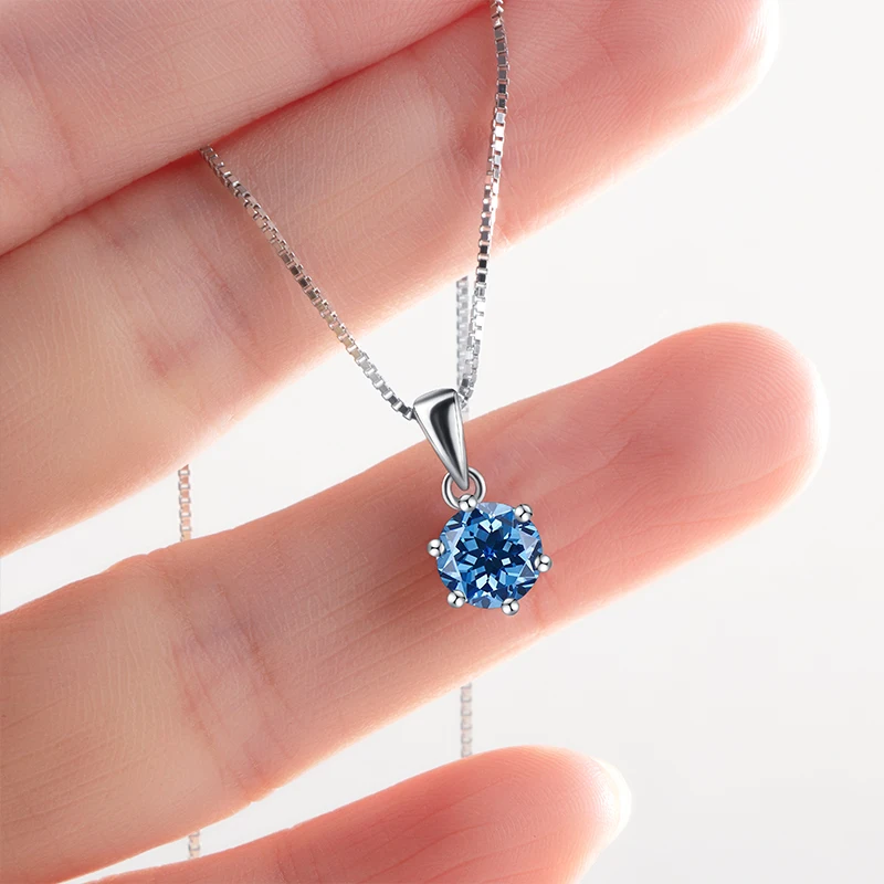 Tancise Collana con ciondolo in vera moissanite da 1 ct per donna Gioielli da sposa in argento sterling di alta qualità_voghion.com