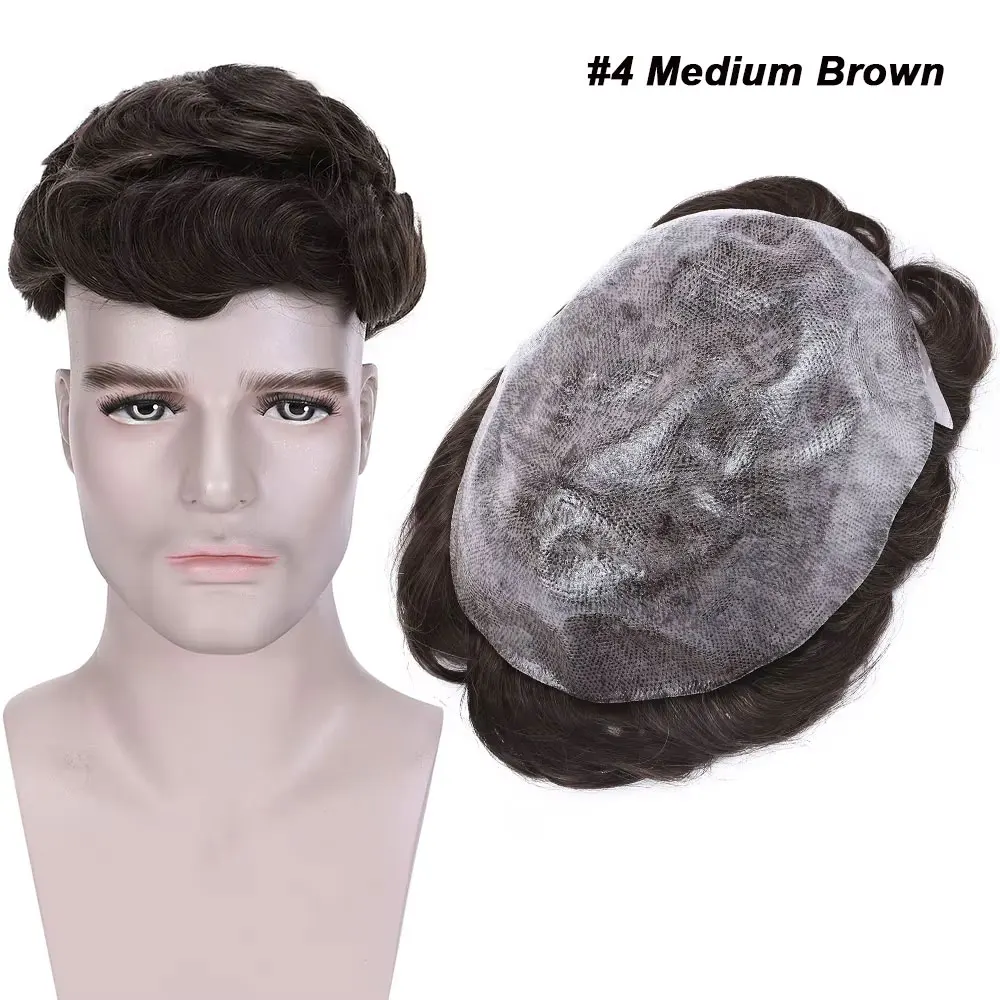 Sego 8x10 pu Haut Toupet für Männer 100% Echthaar teile für Herren Haar prothese Patch Einheiten Ersatz system Haarteil 75g – Detail 13