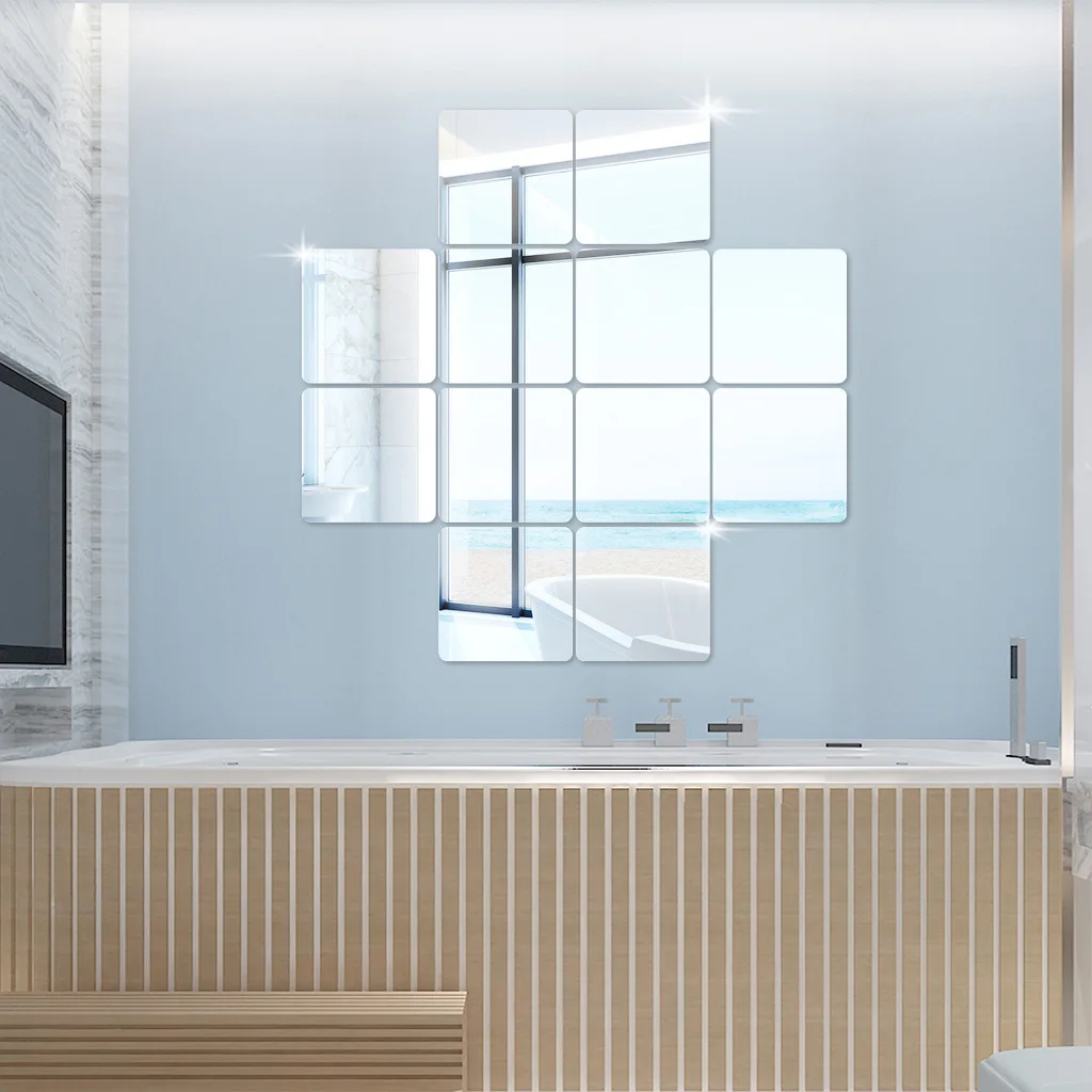 ألواح مرايا ثلاثية الأبعاد مرنة ذاتية اللصق ، مراي...