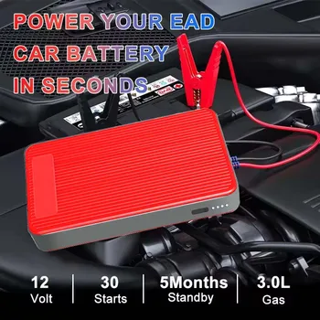 GKFLY 2000A 12V Avviatore di emergenza per auto Accumulatori e caricabatterie di riserva Batteria per auto portatile Caricatore Dispositivo di avviamento Illuminazione di avviamento di emergenza automatica