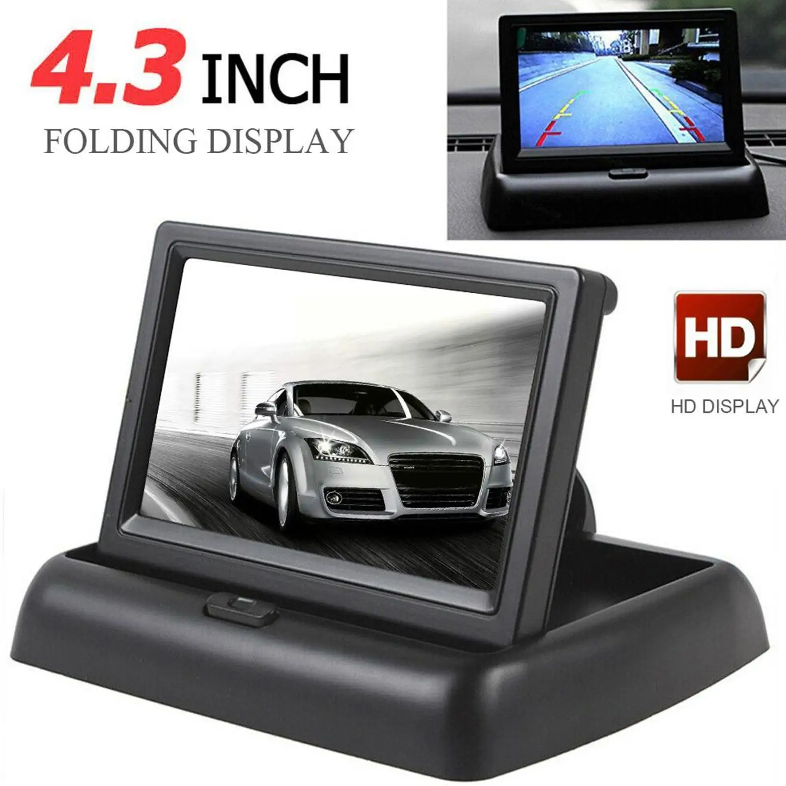 

4.3 Inch TFT LCD Screen, Car Rear View Monitor, Rear Monitor Video 2-channel Input, Parking Camera View Additional With E2C6