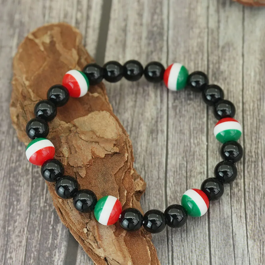 Malachite Red Howlite Stone Beaded Bracelet for Men