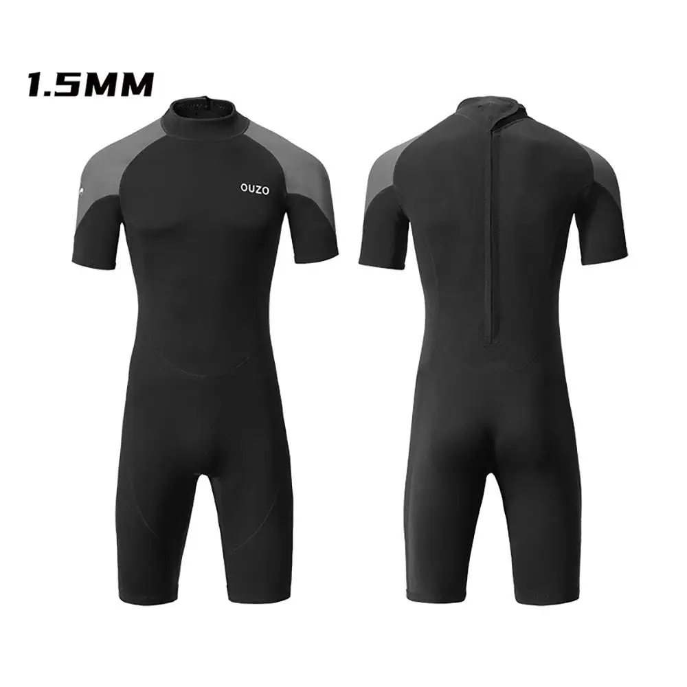 

Neoprene Wetsuit 1.5MM Men Scuba Diving Underwater Fishing Short Sleeve Suit Kitesurf Spearfishing Surfing Windsurf Equipment