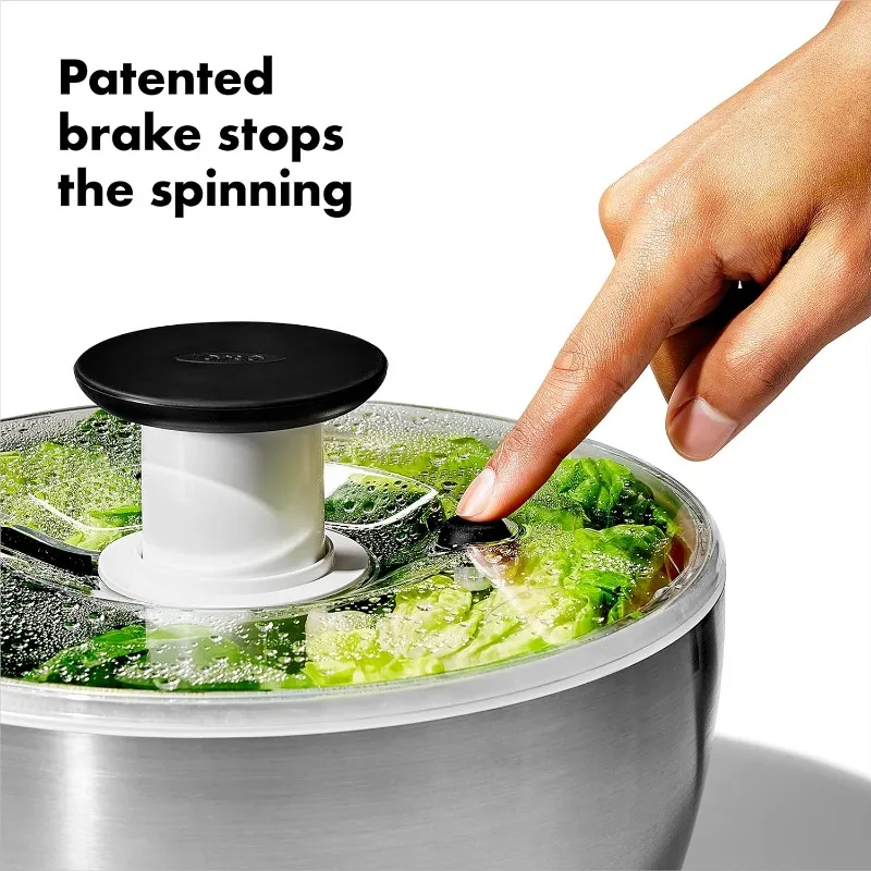 OXO Good Grips Stainless Steel Salad Spinner, 6.34 Qt. 4