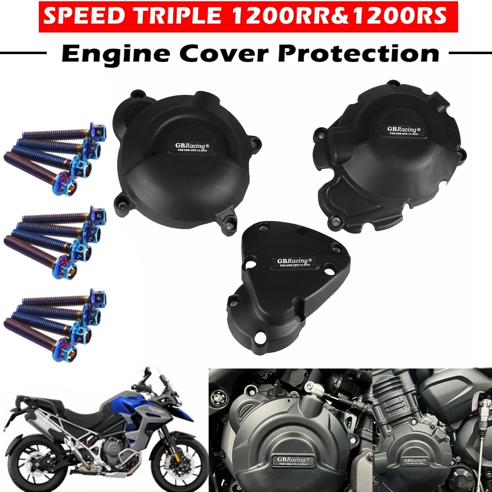 Protezione Coperchio Motore Moto Gb Racing Per Triumph Speed Triple, 1200Rr 2018-2023, Tiger 1200Rs, 2021-2023