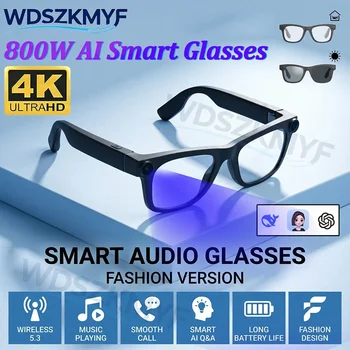 Occhiali Smart AI 2026 con Mini Fotocamera 800W 4K, Registrazione Foto e Video, Traduzione AI OpenAI, Chiamate Bluetooth, Musica, Multifunzione