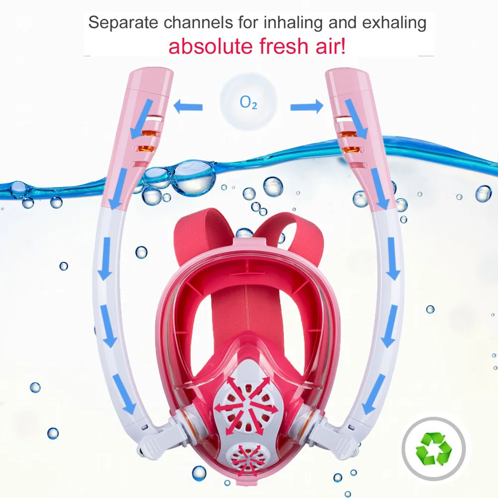 

Underwater Snorkel Mask Foldable Anti-Fog Diving Mask with Full Dry Top System Kid Swimming Underwater Diving Equipment