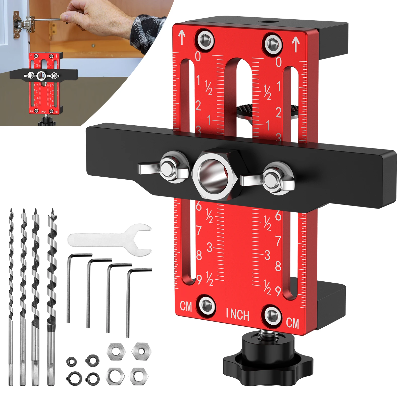 Cabinet Door Installation Positioner Aluminum Alloy Adjustable Cabinet Hardware Jig Effortless Alignment for Marking