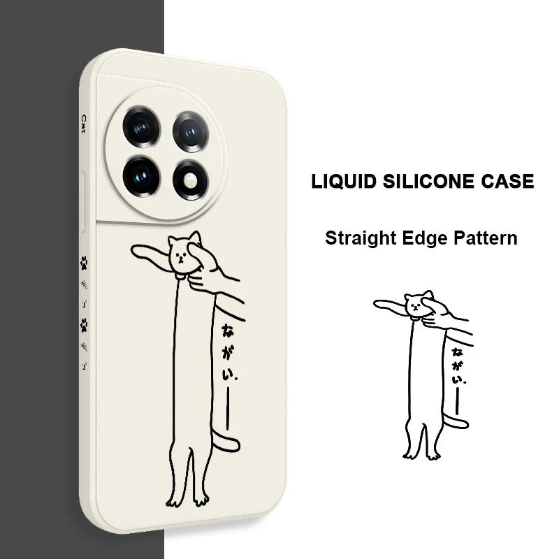 Elegant Long Horned Cat Liquid Silicone Phone Case Cover