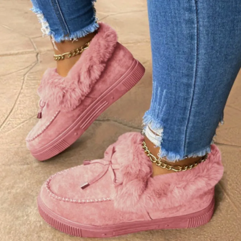

Однотонные пушистые женские Feetwear, женская зимняя хлопковая обувь, плюшевые теплые зимние сапоги, женские повседневные короткие сапоги на плоской подошве, 2023