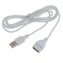White USB Extension Cable Extender A Male to Female 1.5M - 1.5M (White)