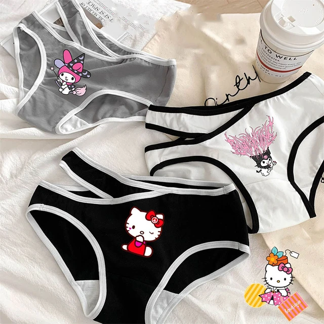 Kawaii Sanrio Hello Kitty My Melody Panties for Women Japanese Style New  Lace Underwear Girl Student Sweet Cute Cartoon Printing - AliExpress