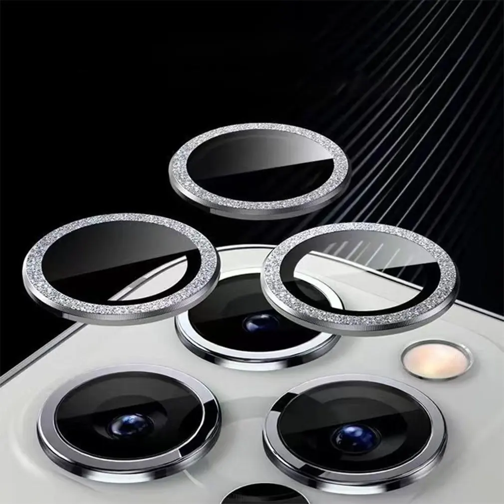Per Iphone 13 14 11 15 Pro Max Diamond Metal Camera Protector Per Iphone 12 Mini Camera Protector 3 Pz/Set Vetro Di Protezione Dell'Obiettivo