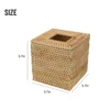 Square Rattan Tissue Box Cover Hand Woven Wicker Tissue Holder 5.7x5.7x5.7 In For Home Living Room Office Bathroom 3