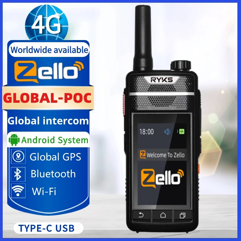 

Two Way Mobile Woki Toki Ham Zello Walkie-talkie Ptt 4g Poc Radio Global network intercom