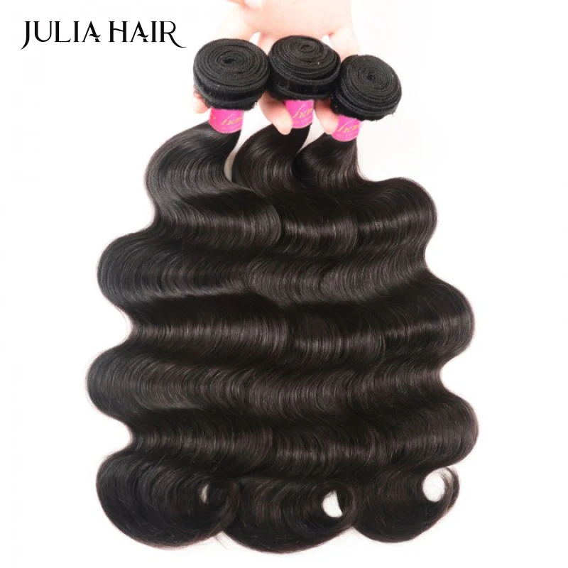 Human Hair Extensions Human Hair Bundles Human Hair Weave Julia Hair 30Inch Body Wave Brazilian Virgin Hair Bundles Natural Color 100% Human Weave 3/4 pcs for Africa American Women
