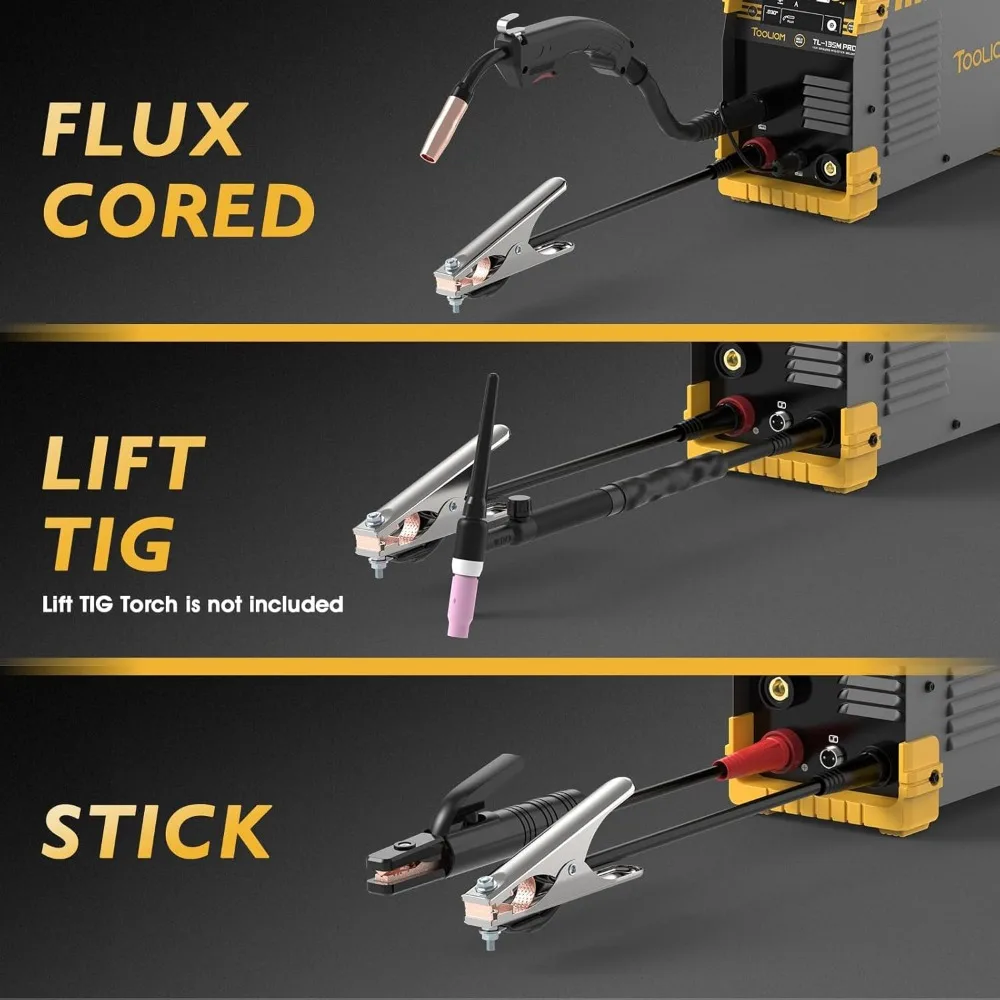 135A MIG Welder Flux Core 110V  Gasless Flux MIG/Lift TIG/Stick 3 in 1 Welding Machine IGBT DC Inverter with LCD Display 3