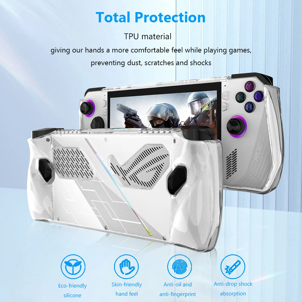 Rog Ally Case, Clear Case Compatible Asus Rog Ally Gamings Handheld, Soft  Tpu Game Console Silicone Cover For Rog Ally Gamings Handheld