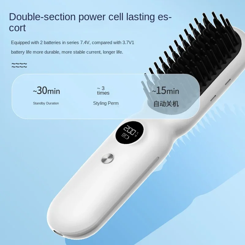 Portable Hair Curling Wand with Plasma Technology for Cordless Hair Straightening and Curling
